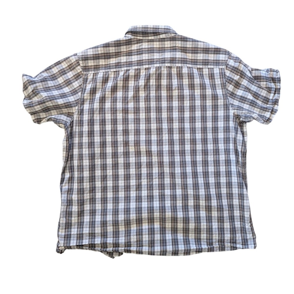 Outdoor Life Shirt XXL Brown Plaid Short Sleeve‎ Button Down Gorpcore Workwear